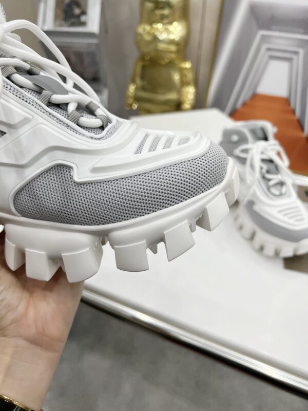 Prada Cloudbust Thunder High-Top Sneakers Grey/White For Women 1.9in/50mm PRD