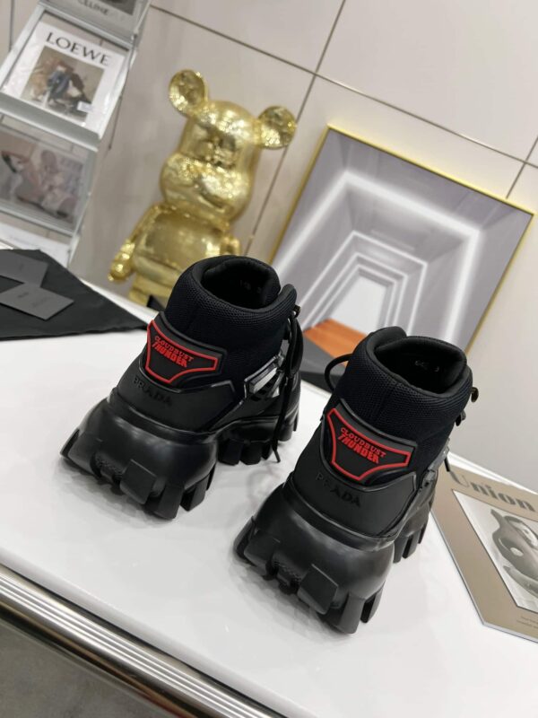 Prada Cloudbust Thunder High-Top Sneakers Red/Black For Women 1.9in/50mm PRD 