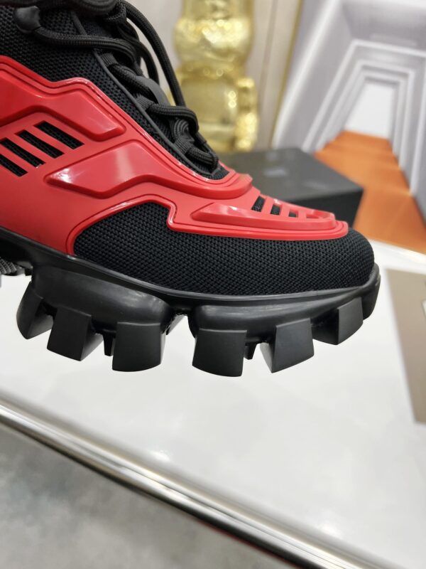 Prada Cloudbust Thunder High-Top Sneakers Red/Black For Women 1.9in/50mm PRD 