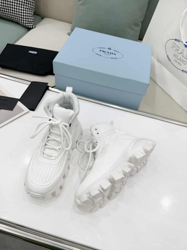 Prada Cloudbust Thunder High-Top Sneakers White For Women 1.9in/50mm PRD