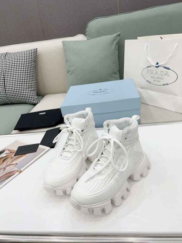 Prada Cloudbust Thunder High-Top Sneakers White For Women 1.9in/50mm PRD