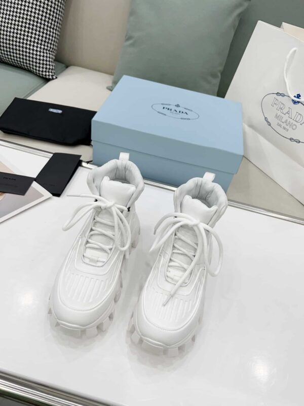 Prada Cloudbust Thunder High-Top Sneakers White For Women 1.9in/50mm PRD