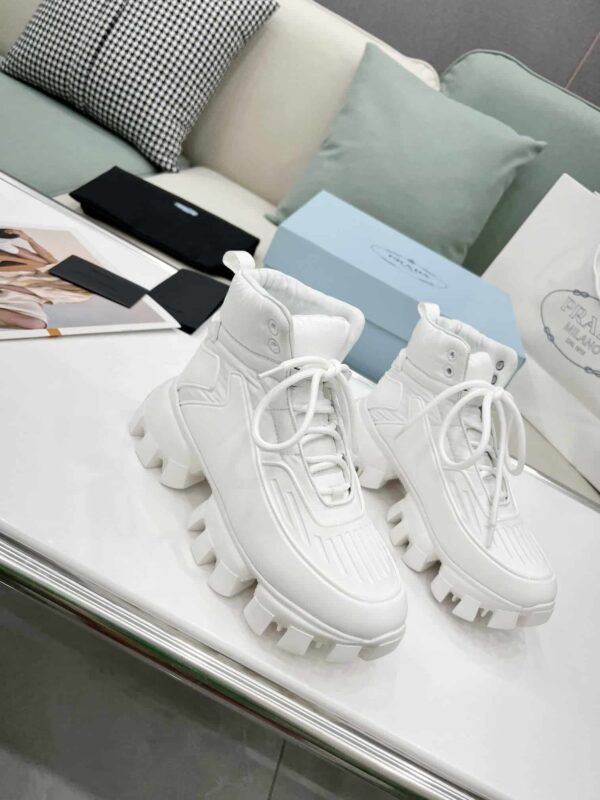 Prada Cloudbust Thunder High-Top Sneakers White For Women 1.9in/50mm PRD