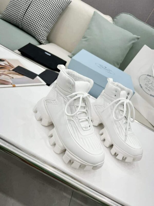 Prada Cloudbust Thunder High-Top Sneakers White For Women 1.9in/50mm PRD