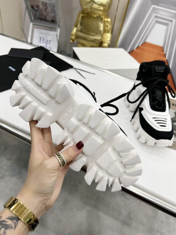 Prada Cloudbust Thunder High-Top Sneakers White/Black For Women 1.9in/50mm PRD