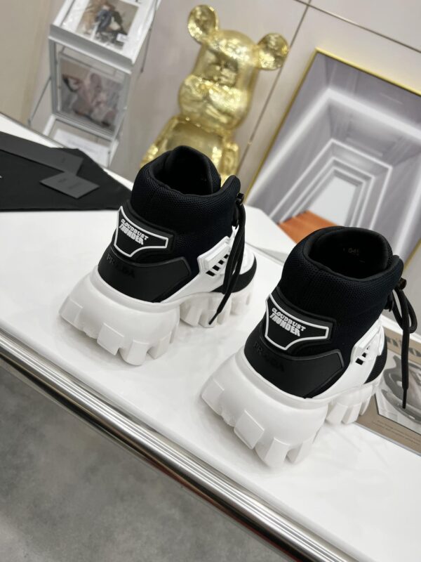 Prada Cloudbust Thunder High-Top Sneakers White/Black For Women 1.9in/50mm PRD