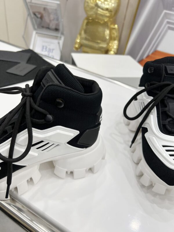 Prada Cloudbust Thunder High-Top Sneakers White/Black For Women 1.9in/50mm PRD