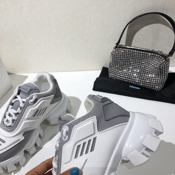 Prada Cloudbust Thunder Sneakers Grey And White For Women PRD