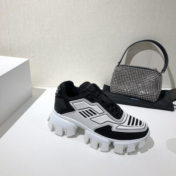 Prada Cloudbust Thunder Sneakers White/Black For Women 2.4in/60mm PRD
