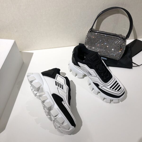 Prada Cloudbust Thunder Sneakers White/Black For Women 2.4in/60mm PRD