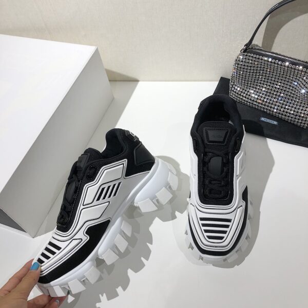 Prada Cloudbust Thunder Sneakers White/Black For Women 2.4in/60mm PRD