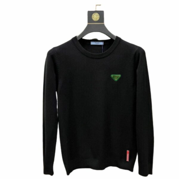 Prada Cotton Crewneck Sweatshirt Black For Men