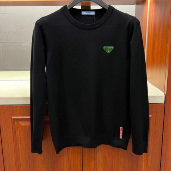 Prada Cotton Crewneck Sweatshirt Black For Men