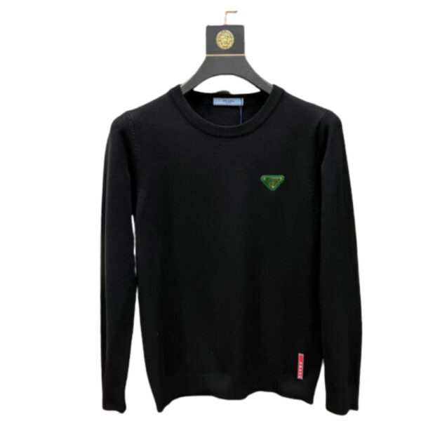 Prada Cotton Crewneck Sweatshirt Black For Men