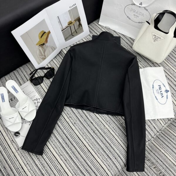 Prada Crop Scuba Jacket Black For Women
