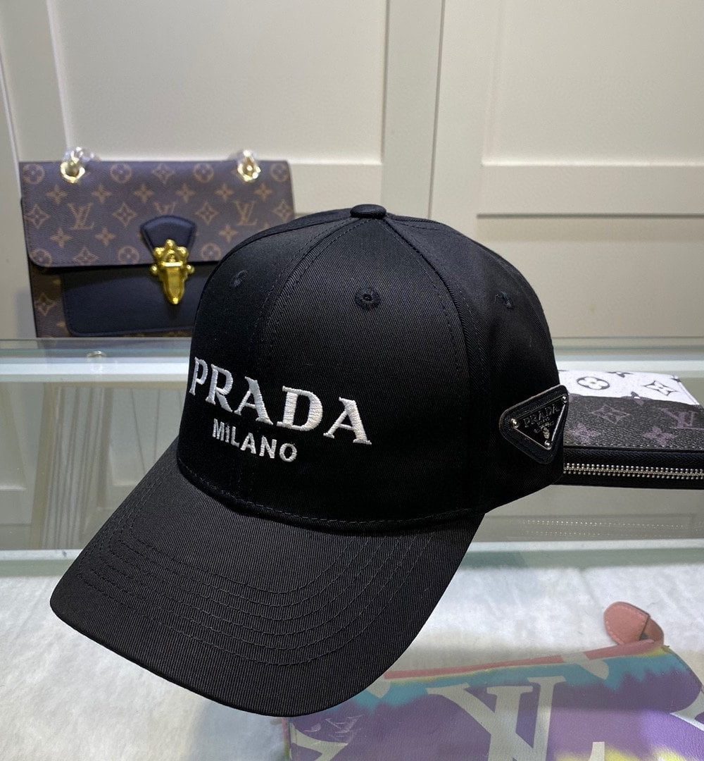 Prada Denim Baseball Cap Black Prada Cap