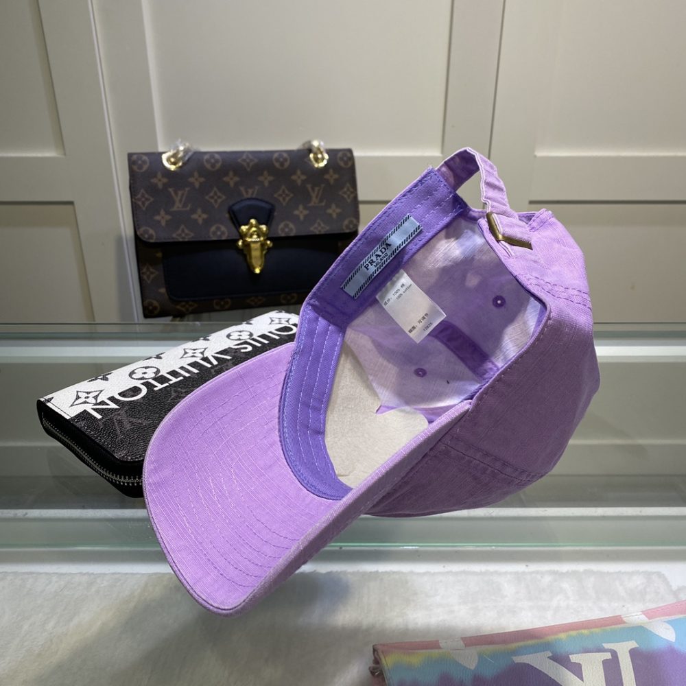 Prada Denim Baseball Cap Purple Prada Cap - Image 3