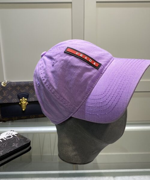 Prada Denim Baseball Cap Purple Prada Cap