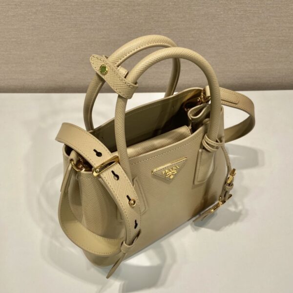 Prada Double Saffiano Mini Bag Beige For Women, Women's Bags 9.8in/25cm 1BG443_2A4A_F0036_V_XOO