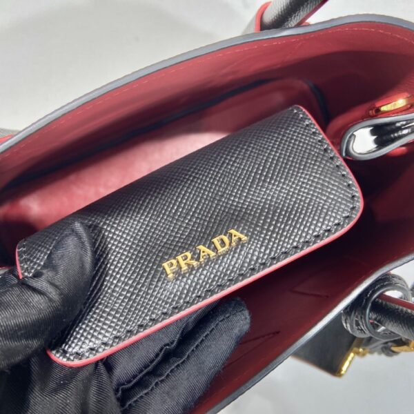 Prada Double Saffiano Mini Bag Black For Women, Women's Bags 9.8in/25cm 1BG443_2A4A_F0LJ4_V_XOO