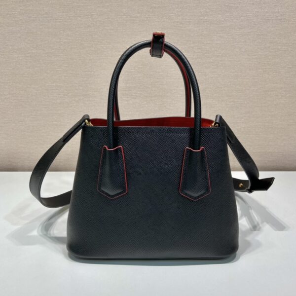 Prada Double Saffiano Mini Bag Black For Women, Women's Bags 9.8in/25cm 1BG443_2A4A_F0LJ4_V_XOO