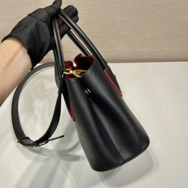 Prada Double Saffiano Mini Bag Black For Women, Women's Bags 9.8in/25cm 1BG443_2A4A_F0LJ4_V_XOO