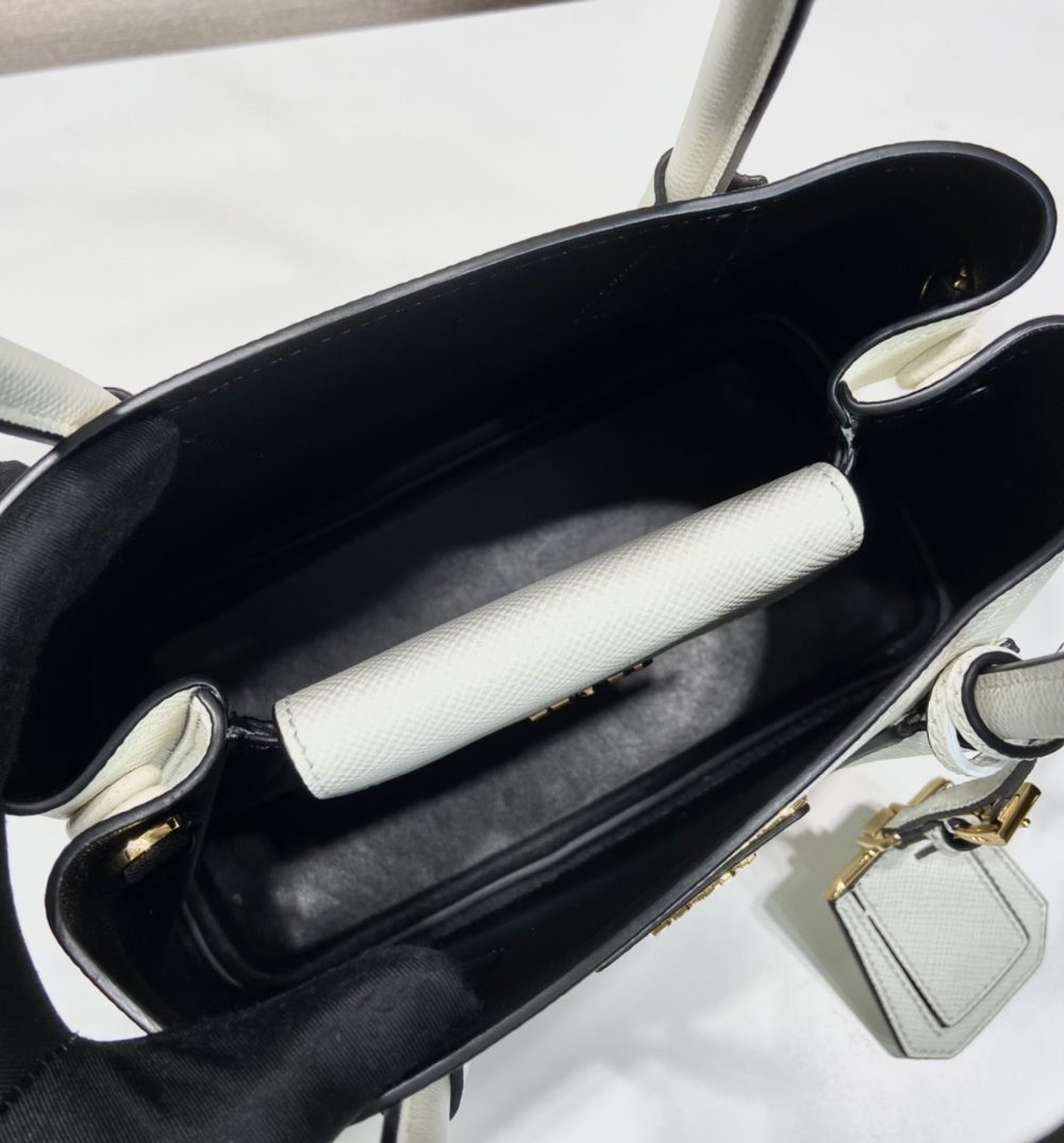 Prada Double Saffiano Mini Bag Black For Women, Women's Bags 9.8in/25cm 1BG443_2A4A_F0LJ4_V_XOO