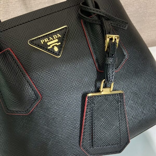 Prada Double Saffiano Mini Bag Black For Women, Women's Bags 9.8in/25cm 1BG443_2A4A_F0LJ4_V_XOO