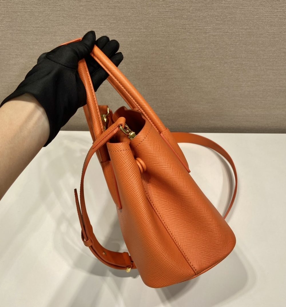 Prada Double Saffiano Mini Bag Orange For Women, Women's Bags 9.8in/25cm 1BG443_2A4A_F0049_V_XOO