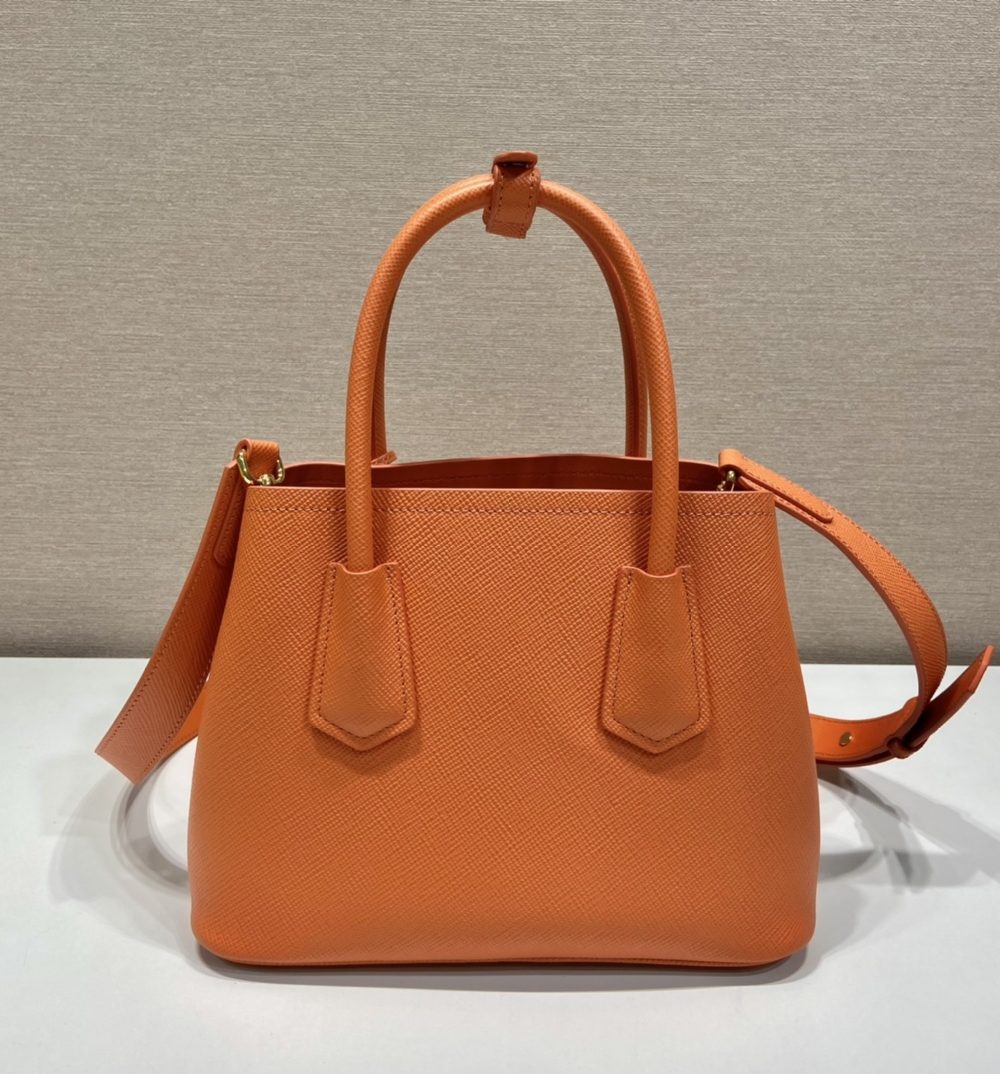 Prada Double Saffiano Mini Bag Orange For Women, Women's Bags 9.8in/25cm 1BG443_2A4A_F0049_V_XOO