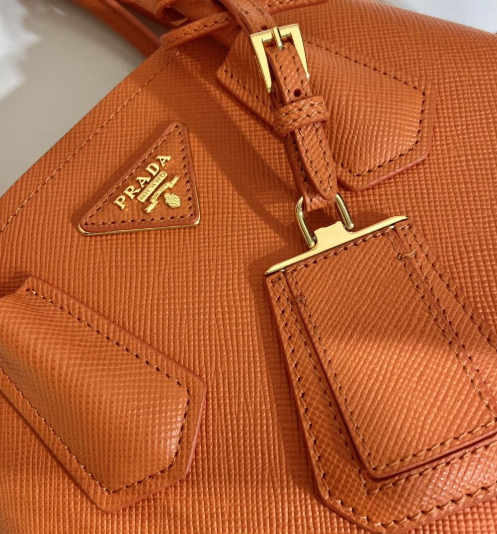 Prada Double Saffiano Mini Bag Orange For Women, Women's Bags 9.8in/25cm 1BG443_2A4A_F0049_V_XOO