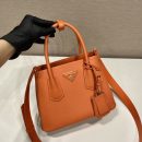 Prada Double Saffiano Mini Bag Orange For Women, Women's Bags 9.8in/25cm 1BG443_2A4A_F0049_V_XOO