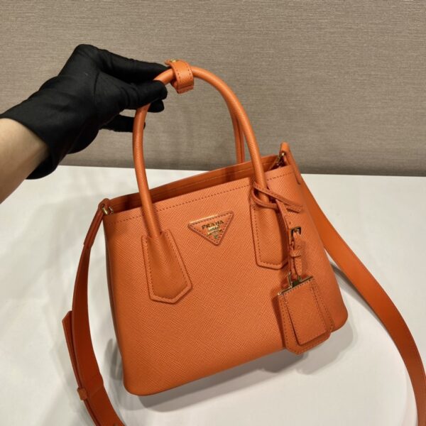 Prada Double Saffiano Mini Bag Orange For Women, Women's Bags 9.8in/25cm 1BG443_2A4A_F0049_V_XOO