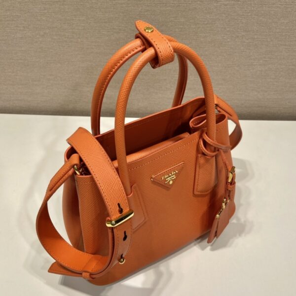 Prada Double Saffiano Mini Bag Orange For Women, Women's Bags 9.8in/25cm 1BG443_2A4A_F0049_V_XOO