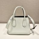 Prada Double Saffiano Mini Bag White For Women, Women's Bags 9.8in/25cm 1BG443_2A4A_F0G3Z_V_XOO