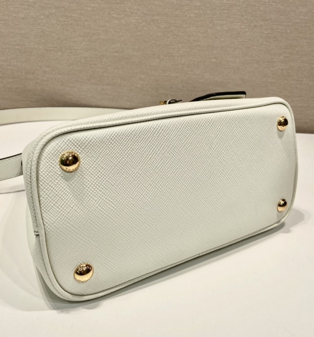 Prada Double Saffiano Mini Bag White For Women, Women's Bags 9.8in/25cm 1BG443_2A4A_F0G3Z_V_XOO