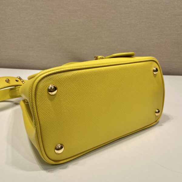 Prada Double Saffiano Mini Bag Yellow For Women, Women's Bags 9.8in/25cm 1BG443_2A4A_F0377_V_XOO