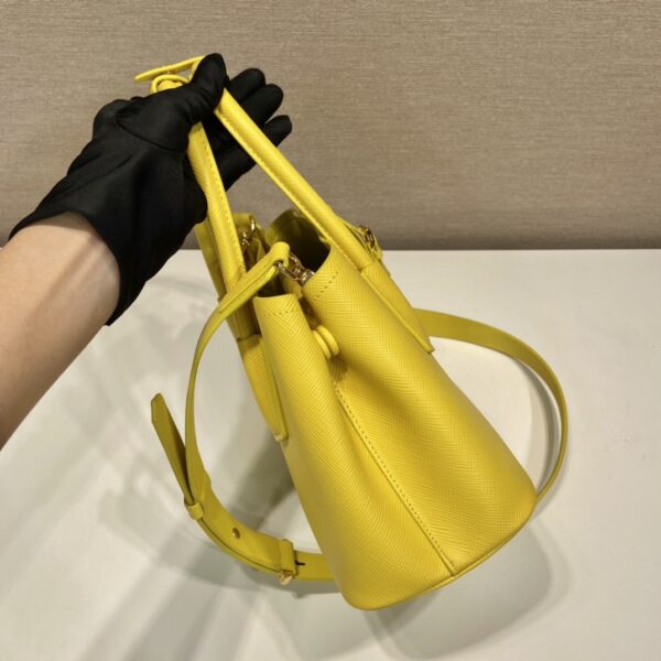 Prada Double Saffiano Mini Bag Yellow For Women, Women's Bags 9.8in/25cm 1BG443_2A4A_F0377_V_XOO