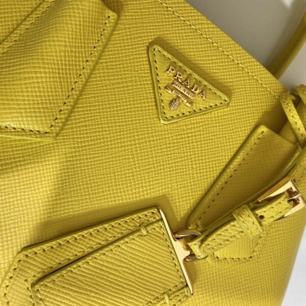Prada Double Saffiano Mini Bag Yellow For Women, Women's Bags 9.8in/25cm 1BG443_2A4A_F0377_V_XOO