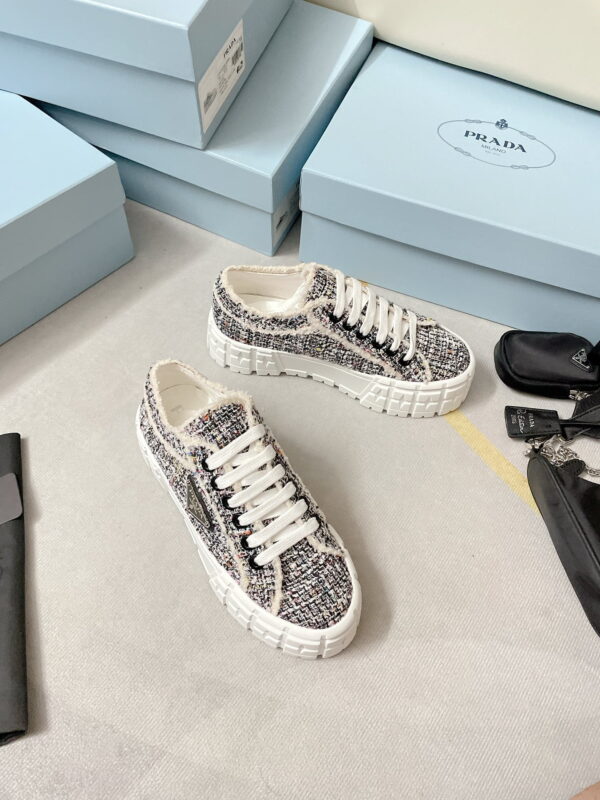 Prada Double Wheel Gabardine Sneakers Black For Women 2in/50mm PRD