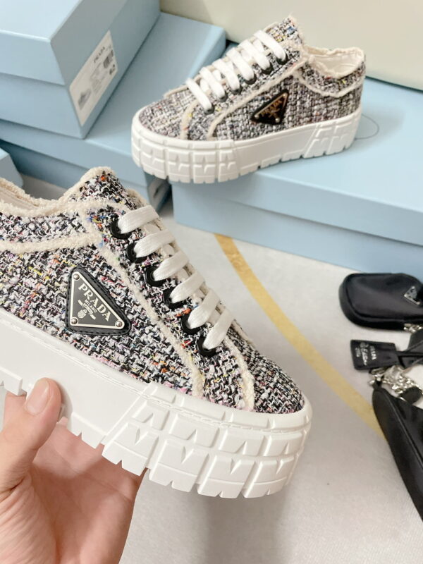 Prada Double Wheel Gabardine Sneakers Black For Women 2in/50mm PRD