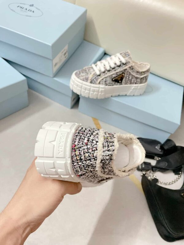 Prada Double Wheel Gabardine Sneakers Black For Women 2in/50mm PRD