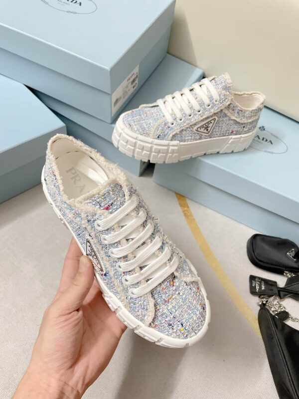 Prada Double Wheel Gabardine Sneakers Light Blue For Women 2in/50mm PRD