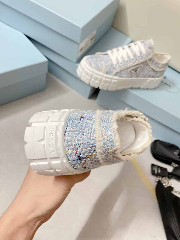 Prada Double Wheel Gabardine Sneakers Light Blue For Women 2in/50mm PRD