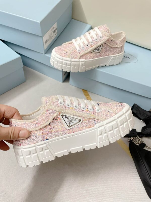 Prada Double Wheel Gabardine Sneakers Pink For Women 2in/50mm PRD