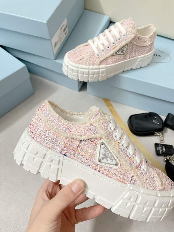Prada Double Wheel Gabardine Sneakers Pink For Women 2in/50mm PRD