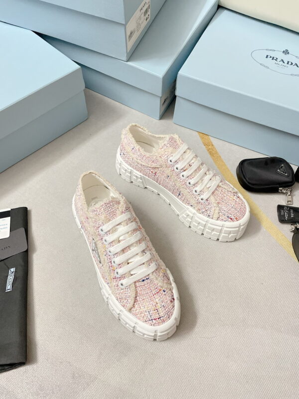 Prada Double Wheel Gabardine Sneakers Pink For Women 2in/50mm PRD