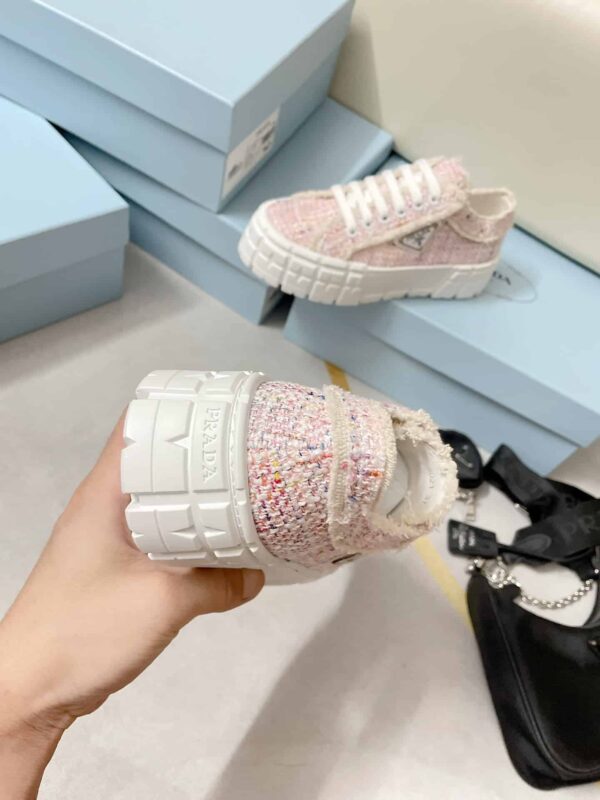 Prada Double Wheel Gabardine Sneakers Pink For Women 2in/50mm PRD