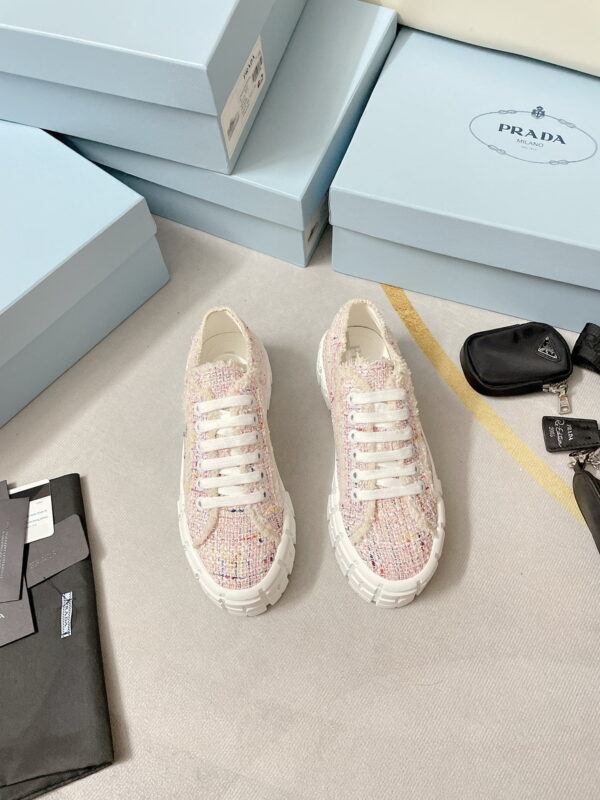 Prada Double Wheel Gabardine Sneakers Pink For Women 2in/50mm PRD