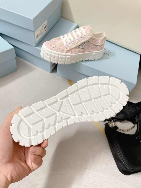 Prada Double Wheel Gabardine Sneakers Pink For Women 2in/50mm PRD